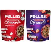 Fellas Granola 2'li - Protein Bar Parçacıklı - Hindistan Cevizli 270 gr + Kırmızı Meyveli 270 gr