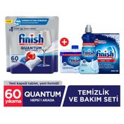Finish 60 Kapsül Quantum Ultimate Bulaşık Makinesi Deterjanı Tableti + Temizlik Ve Bakım Seti