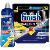 Finish Limonlu 800 ml Quantum Max Bulaşık Makinesi Deterjanı Tableti ve Parlatıcı