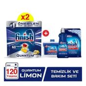Finish Quantum 120 Yıkama Tablet Bulaşık Makinesi Deterjanı 2x60 Adet & Temizlik Bakım Seti