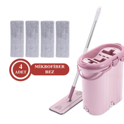 Flora F405 Trio 3 Bölmeli Tablet Mop Seti ve 4 Adet Mikrofiber Bez
