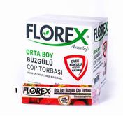 Florex 25 Rulo Kırmızı Çilek Kokulu Büzgülü Orta Boy Çöp Torbası