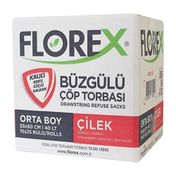 Florex Büzgülü Çilek Kokulu Orta Boy 55x60 cm 15x25 Adet Çöp Poşeti