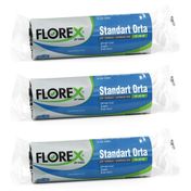 Florex Standart Orta Boy 55x60 cm 20'li Siyah 3 Rulo Çöp Torbası