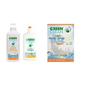 Green Clean 1 lt  Bulaşık Makinesi Bitkisel Jel Deterjan+500 ml Parlatıcı+1500 ml Tuz