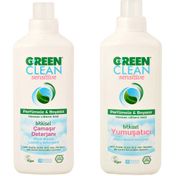 Green Clean Sensitive 1 lt Sıvı Çamaşır Deterjanı + 1 lt Yumuşatıcı