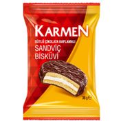 Karmen 30 gr Sütlü Çikolatalı Sandviç Bisküvi