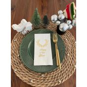 Kidspartim 16'lı Gold Yaldızlı Beyaz Happy New Year Küçük Geyik Boynuzu Peçete