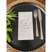 Kidspartim 16'lı Gümüş Yaldızlı Beyaz Kalp Çelenk Just Engaged Peçete