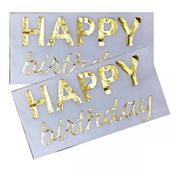 Kidspartim Gold Yaldızlı Happy Birtday Garson Katlama Peçete
