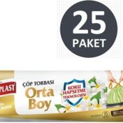 Koroplast 25 Paket 15'li Koku Hapsetme Yasemin Büzgülü Orta Boy Çöp Torbası
