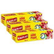 Koroplast Büyük Boy 3 x 10'lu 26 x 28 cm Kilitli Buzdolabı Poşeti