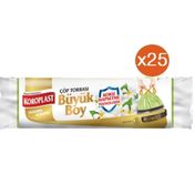 Koroplast Büyük Boy 65x80 cm 25 Rulo 10 Adet Yasemin Kokulu Çöp Torbası