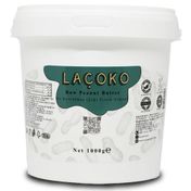 Laçoko 1 kg Kova Şekersiz Katkısız Glutensiz Vegan Doğal Az Kavrulmuş Çiğ Yer Fıstığı Ezmesi