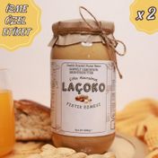 Laçoko 2x1 kg İsme Özel Şekersiz Glutensiz Vegan Doğal Çifte Kavrulmuş Yer Fıstığı Ezmesi