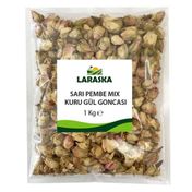 Laraska 1 kg Sarı Pembe Mix Kuru Gül Goncası