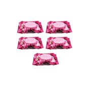 Luckido 5 Paket 90 Adet Kapaklı Gül Kokulu Red Rose Islak Havlu Mendil