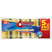 Macromax Clean Hijyenix 5'li Oluklu Bulaşık Süngeri