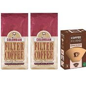 Mehmet Efendi 2'li 250 gr Colombian Filtre Kahve + Coffee Filters 100'lü 1/4 Filtre Kahve Kağıdı