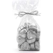 Melodi Gümüş Yaldızlı Mini Kalp Antep Fıstıklı 500 gr Sütlü Çikolata