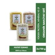 Mill More 750 gr Organik Pilavlık Bulgur + 750 gr Organik Nohut + 750 gr Organik Kuru Fasulye