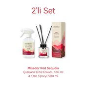 Misedor 120 ml Red Sequoia Çubuklu Oda Kokusu + 500 ml Oda Spreyi