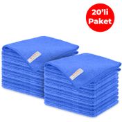 Mulpex 40x40 cm 20 Adet Mavi Mikrofiber Genel Temizlik Bezi