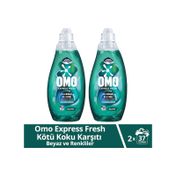 Omo 2x1480 ml Express Fresh Kötü Koku Karşıtı Beyaz ve Renkliler Sıvı Çamaşır Deterjanı