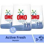 OMO 3x5.5 kg Active Fresh Beyazlar İçin Toz Çamaşır Deterjanı