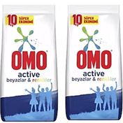 Omo Active Beyazlar ve Renkliler İçin 2x10 kg Toz Çamaşır Deterjanı