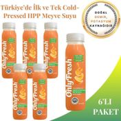 Only Fresh 6x250 ml Havuç Portakal Karışım Taze Soğuk Sıkım Meyve Suyu
