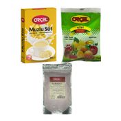 Orçel 300 gr Karadut + 300 gr Kivi + 200 gr Muzlu Süt Aromalı İçecek Tozu Oralet