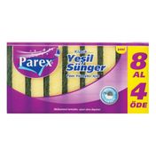 Parex Klasik Yeşil 8'li Eko Paket Düz Bulaşık Süngeri