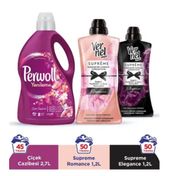 Perwoll Sıvı Çamaşır Deterjanı Çiçek Cazibesi 2,7L + Vernel Max Yumuşatıcı Supreme 1200ml Romance + Elegance