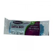 Polmix Orta Boy 55x60 cm 70 gr 11 Mikron 30 lt Mavi Rulo 20 Adet Çöp Torbası
