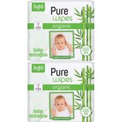 Pure Wipes 6x60'lı Organik Bambu Özlü Islak Havlu