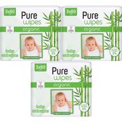 Pure Wipes 9x60'lı Organik Bambu Özlü Islak Havlu