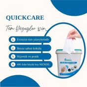 Quickcare 400'lü Hijyenik Beyaz Sabun Kokulu Islak Kova Mendil