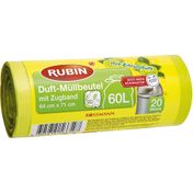 Rubin İpli Limon Kokulu 60 lt 64x71 cm 20 Adet Çöp Torbası