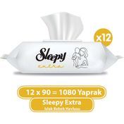 Sleepy 12x90'lı Extra Islak Bebek Havlusu