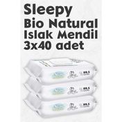 Sleepy 3x40 Yaprak Bio Natural Islak Havlu
