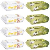 Sleepy 4x90'lı Sensitive + 4x90'lı Zeytinyağlı Islak Havlu