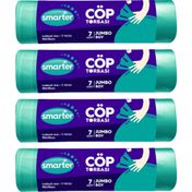 Smarter 4'lü Jumbo Boy Çöp Torbası 80x110 cm Çöp Poşeti