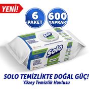 Solo 6'lı 600 Yaprak Temizlikte Doğal Güç Okaliptus&Çam Esintisi Yüzey Temizlik Havlusu