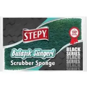 Stepy 2'li Black Düz Bulaşık Süngeri