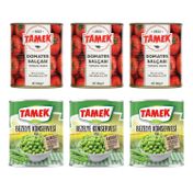 Tamek 3x830 gr Domates Salçası + 3x830 gr Bezelye