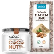 Thelifeco Organik Badem Unu 250 gr +250 ml Organik Hindistan Cevizi Yağı