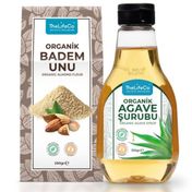 Thelifeco Organik Badem Unu 250 gr + 330 gr Organik Agave Şurubu