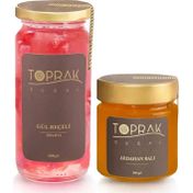 Toprak Doğal 300 gr Toprak Gül Reçeli Ardahan Balı Seti