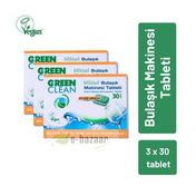 U Green Clean 3x30 adet Bitkisel Bulaşık Makinesi Tableti